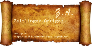 Zeitlinger Antigon névjegykártya